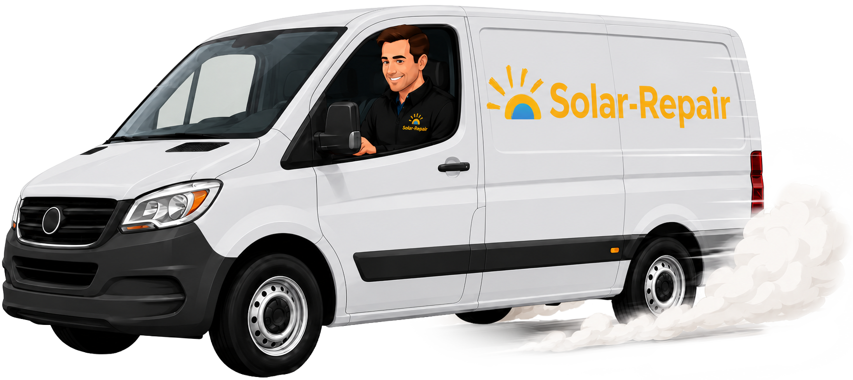 Camionnette d'intervention Solar-Repair pour le dépannage d'onduleurs photovoltaïques en Wallonie